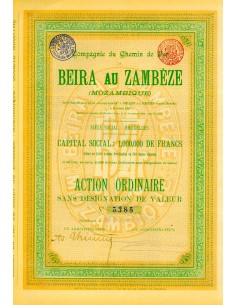 1898 - CHEMIN DE FER DE BEIRA AU ZAMBEZE (MOZAMBIQUE)...