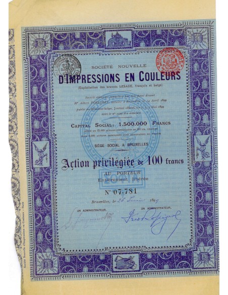 1899 - D'IMPRESSIONS EN COULEURS SOC. NOUVELLE
