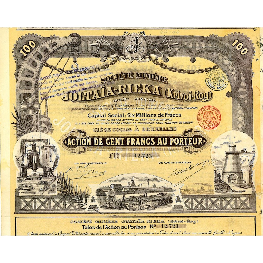 1899 - JOLTAIA-RIEKA (KRIVOI-ROG) SOC. MINIERE