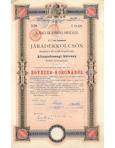 1897 - JARADEKKOLCSON - A MAGYAR KORONA ORSZAGAI