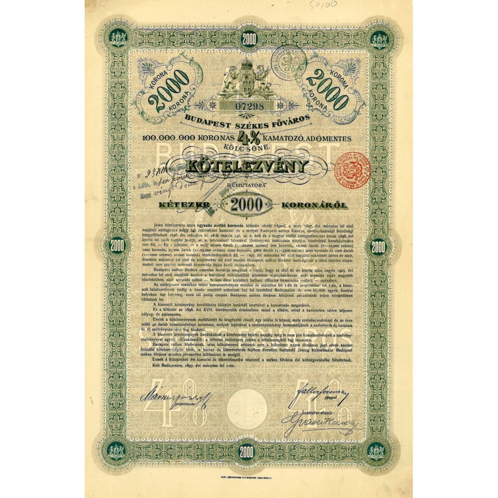 1897 - BUDAPEST SZEKES FOVAROS