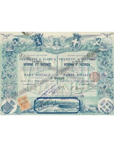 SOC. ANON. TRANWAYS A VAPEUR DES PROVINCIES DE VERONE ET VICENCE- 1 AZIONE 1905