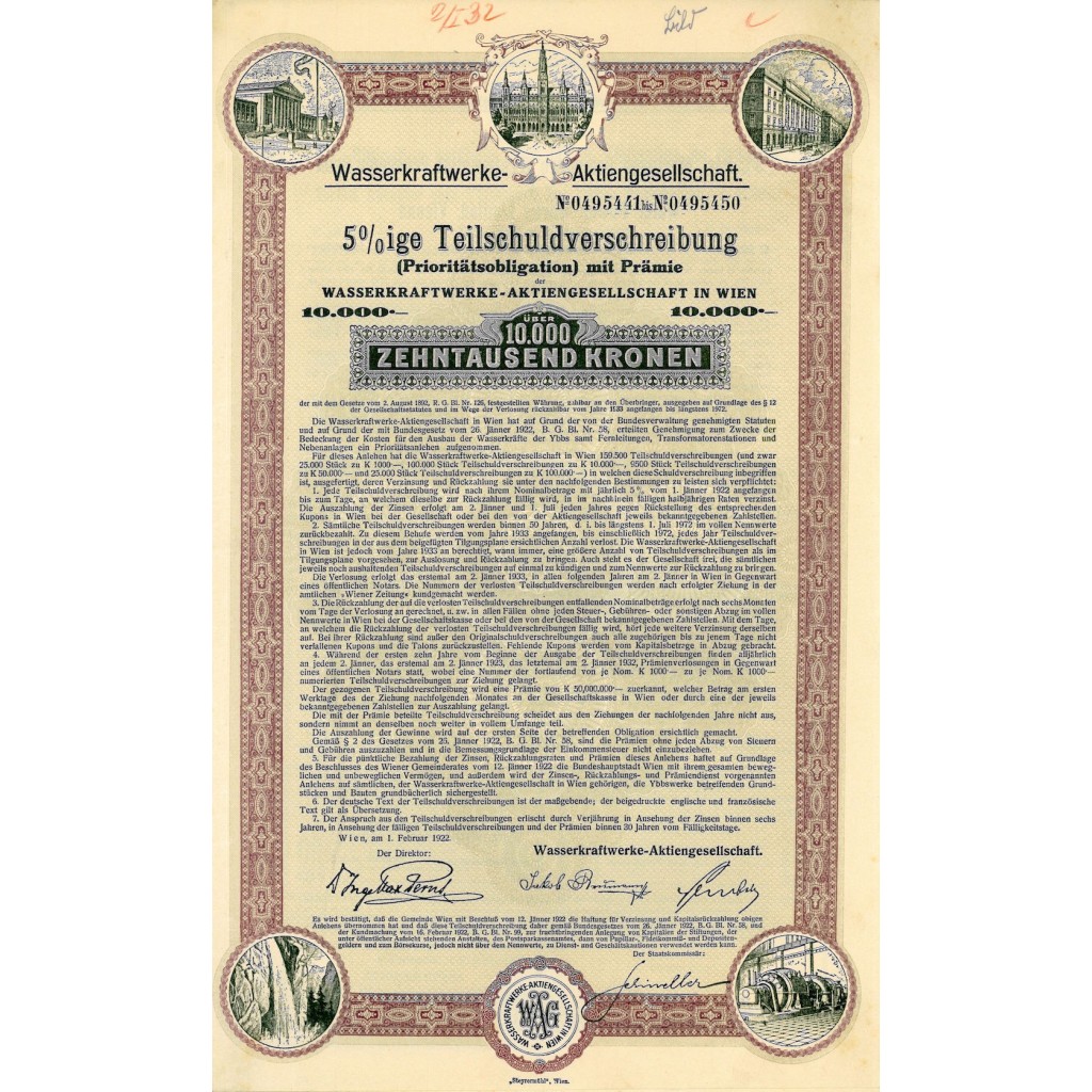 1922 - 5% IGE TEILSCHULDVERSCHREIBUNG