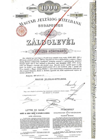 1897 - MAGYAR JELZALOG-HITELBANK BUDAPESTEN