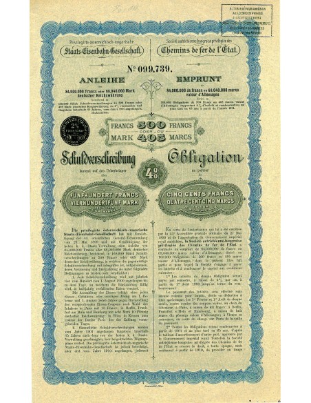 1901 - CHEMINS DE FER DE L'ETAT