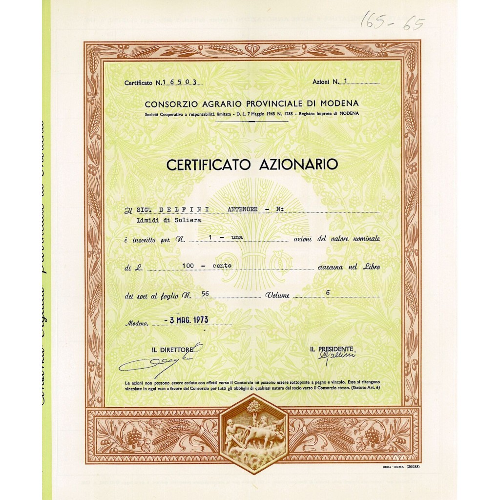 1973 - CONSORZIO AGRARIO PROVINCIALE DI MODENA