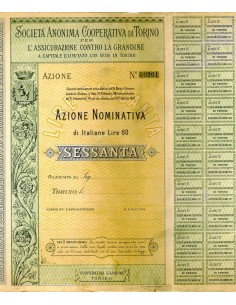 1893 - COOP. DI TORINO PER L'ASSICURAZ. CONTRO LA...