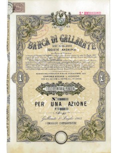 1903 - BANCA DI GALLARATE (1 AZIONE-SECONDA EMISSIONE)