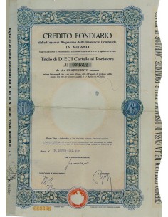 1934 - CREDITO FONDIARIO DELLA CASSA DI RISP. DELLE PROV....