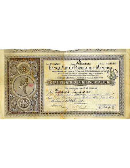 1892 - BANCA MUTUA POPOLARE DI MANTOVA