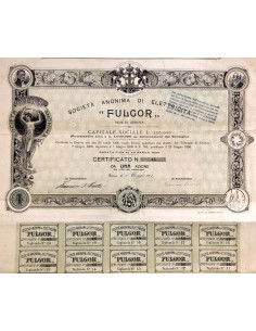 1907 - FULGOR - SOC. ANONIMA DI ELETTRICITA' 1 AZIONE -...