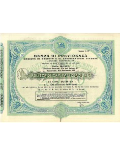1906 - BANCA DI PREVIDENZA (POLIZZA DA LIRE 2000)