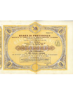 1906 - BANCA DI PREVIDENZA  (POLIZZA DA LIRE 5000)