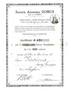 1921 - DOMUS SOC. ANONIMA - SEDE IN TORINO