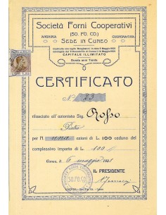 1921 - FORNI COOPERATIVI SOC. - CUNEO