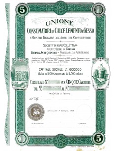 1908 - UNIONE CONSUMATORI DI CALCE CEMENTO E GESSO