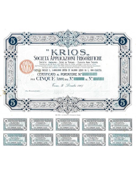 1907 - KRIOS - SOC. APPLICAZIONI FRIGORIFICHE