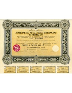 1922 - STABILIMENTO METALLURGICO DI BUSSOLENO G. FERRO E C.