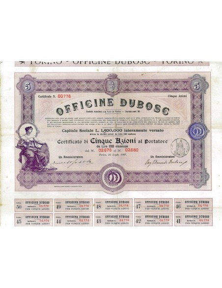 1907 - OFFICINE DUBOSC (5 AZIONI)