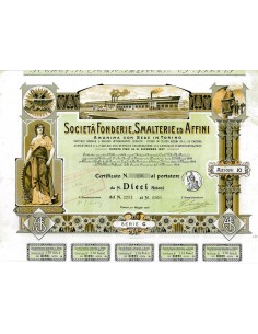 1906 - FONDERIE, SMALTERIE ED AFFINI SOC. (10 AZIONI) -...