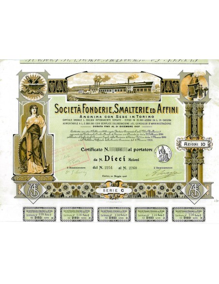 1906 - FONDERIE, SMALTERIE ED AFFINI SOC. - TORINO
