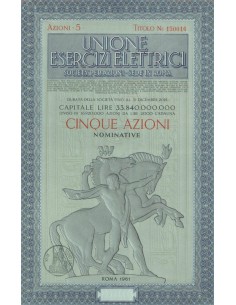 UNIONE ESERCIZI ELETTRICI - 5 AZIONI - ROMA 1961