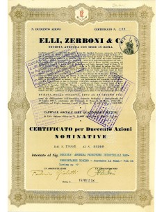 1942 - ELLI, ZERBONI E C. SOC. ANON. CON SEDE IN ROMA...