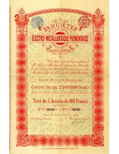 1909 - ELECTRO-METALLURGIQUE PIEMONTAISE SOC.