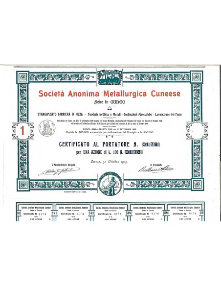 1909 - METALLURGICA CUNEESE SOC. ANON.