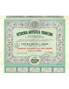 1909 - VETRERIA ARTISTICA FRANCONI (1 AZIONE) - NOVI LIGURE