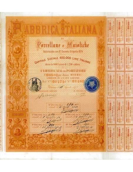 1874 - FABBRICA ITALIANA DI PORCELLANE E MAIOLICHE