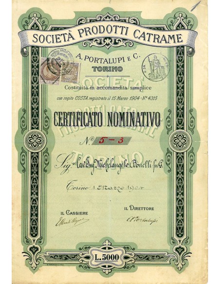 1904 - PRODOTTI CATRAME A. PORTALUPI E C. SOC. - TORINO