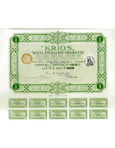 1908 - KRIOS - SOC. APPLICAZIONI FRIGORIFICHE (1 AZIONE)