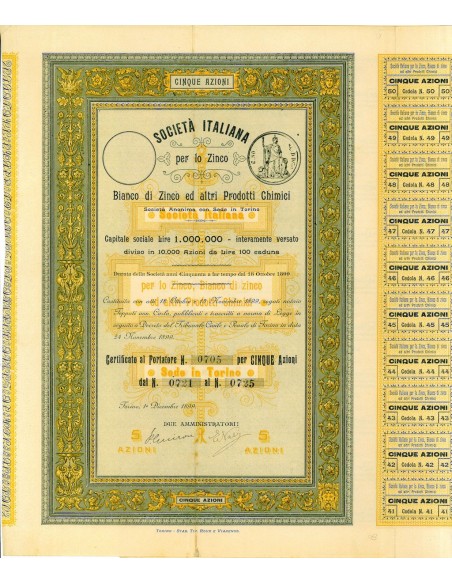 1899 - ITALIANA PER LO ZINCO SOC. (BIANCO DI ZINCO ED ALTRI PROD. CHIMICI)