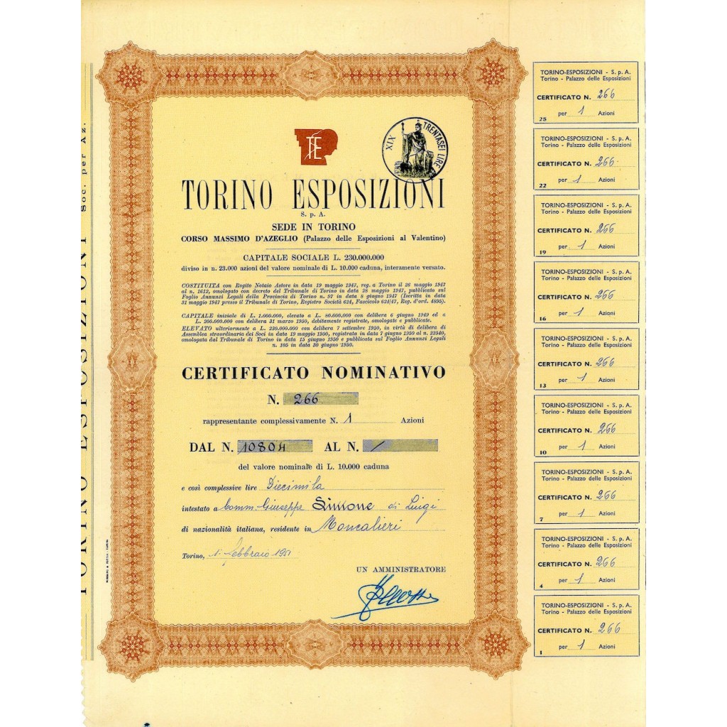 1951 - TORINO ESPOSIZIONI SPA