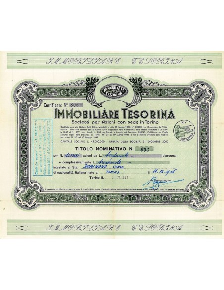 1964 - IMMOBILIARE TESORINA - TORINO