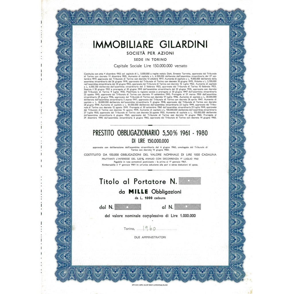 1960 - IMMOBILIARE GILARDINI
