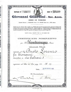1921 - GIOVANNI GILARDINI SOC. ANON.