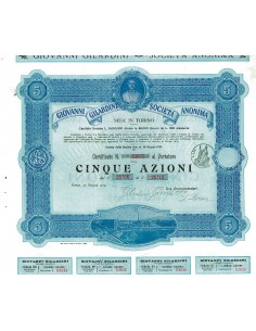 1919 - GIOVANNI GILARDINI SOC. ANON. - 5 AZIONI