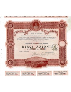 1919 - GIOVANNI GILARDINI SOC. ANON. (10 AZIONI) - TORINO