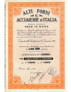 1918 - ALTI FORNI E ACCIAIERIE D'ITALIA SOC. ANON. - ROMA