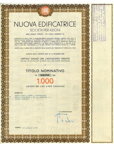 1975 - NUOVA EDIFICATRICE SPA