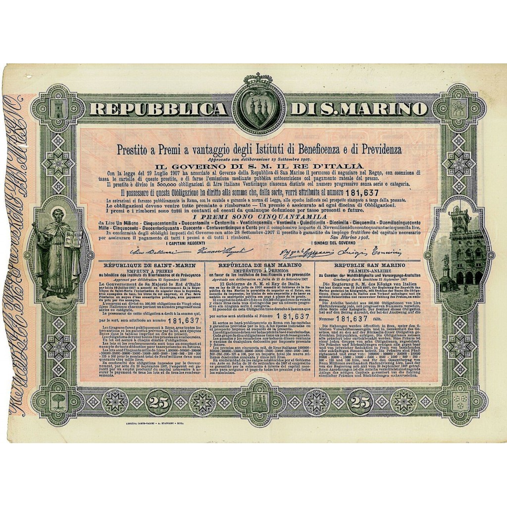 1908 - REPUBBLICA DI S. MARINO