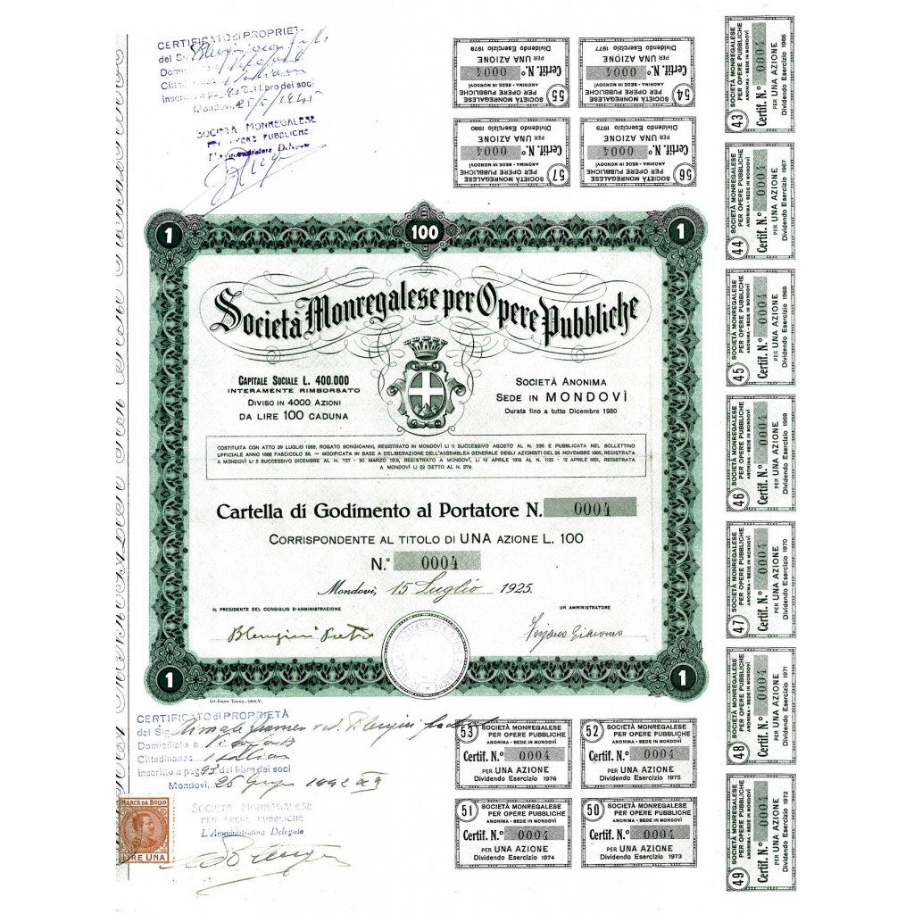 1925 - MONREGALESE PER OPERE PUBBLICHE SOC. (1...