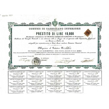 1882 - COMUNE DI CAREZZANO INFERIORE - PRESTITO DI LIRE 10000
