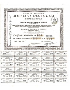 1931 - MOTORI BORELLO BORELMOTOR SOC. ANON. - TORINO