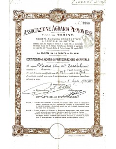1938 - ASSOCIAZIONE AGRARIA PIEMONTESE - TORINO