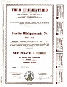 1950 - FORO FRUMENTARIO (1 OBBLIGAZIONE) -TORINO