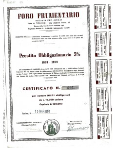 1950 - FORO FRUMENTARIO (10 OBBLIGAZIONI)