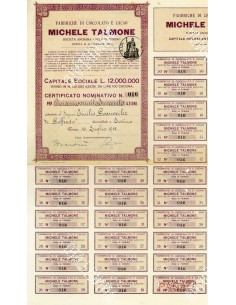 1922 - MICHELE TALMONE FABBRICHE DI CIOCCOLATO E CACAO -...
